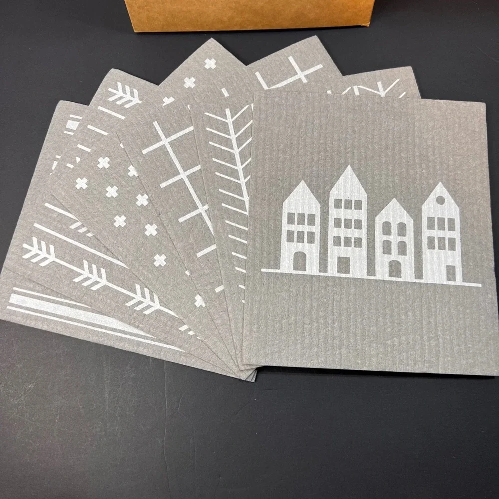 Mor & Far 6 Pack Eco Dish Cloths Unisex Grey NEW‎ Swedish Reusable Cellulose